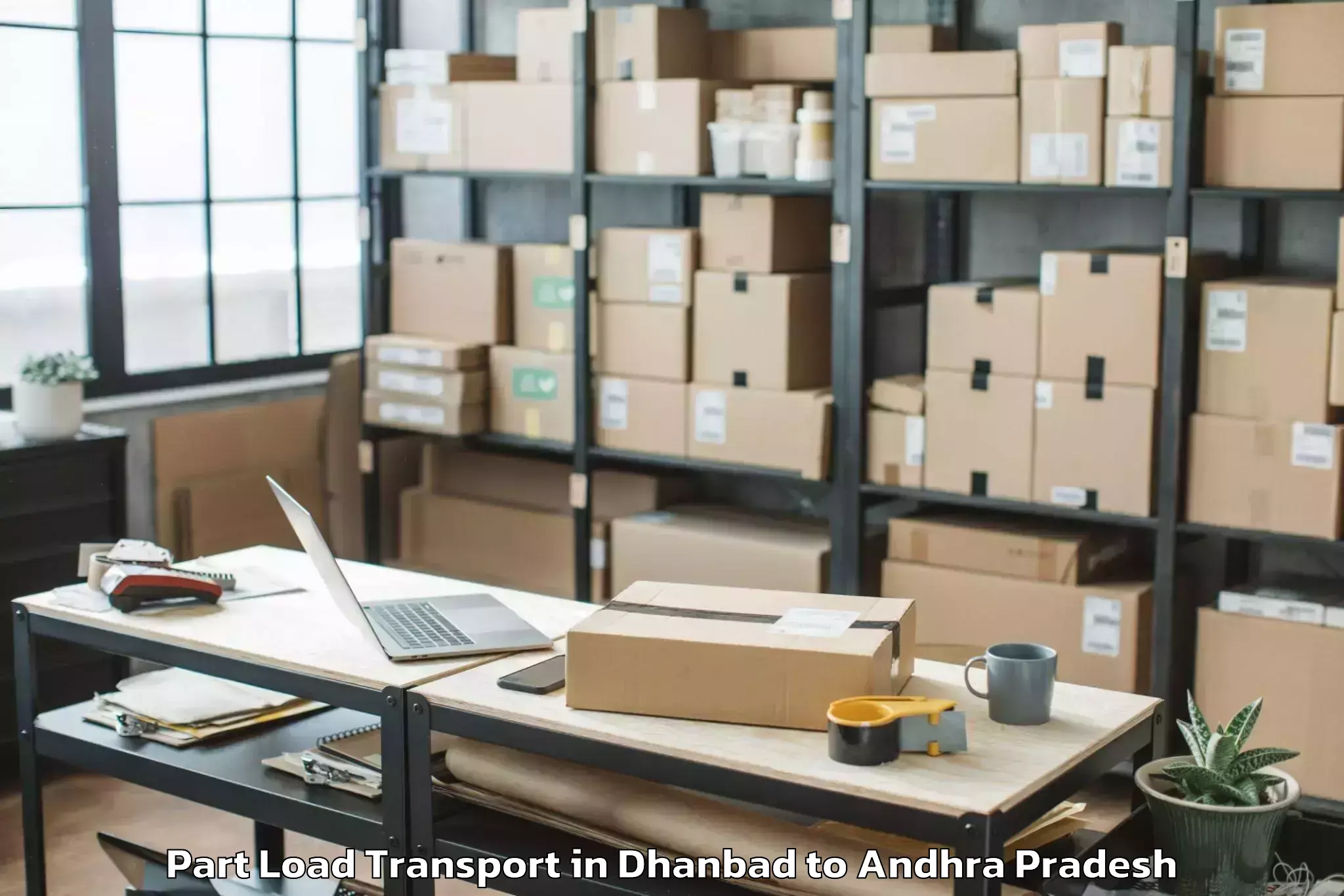 Book Dhanbad to Vadlapudi Part Load Transport